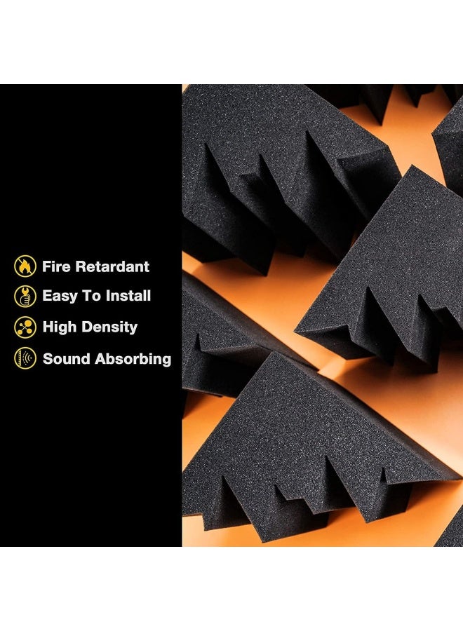 Sonic Acoustics 12 Pack Acoustic Foam Panels 7" X 7" X 12" Sound Absorbing Panel, Bass Trap Studio Foam, Corner Block Finish, Sound Panels Soundproof Sound Insulation Absorbing - Image 4