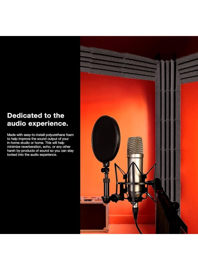 Sonic Acoustics 12 Pack Acoustic Foam Panels 7" X 7" X 12" Sound Absorbing Panel, Bass Trap Studio Foam, Corner Block Finish, Sound Panels Soundproof Sound Insulation Absorbing - Image 2