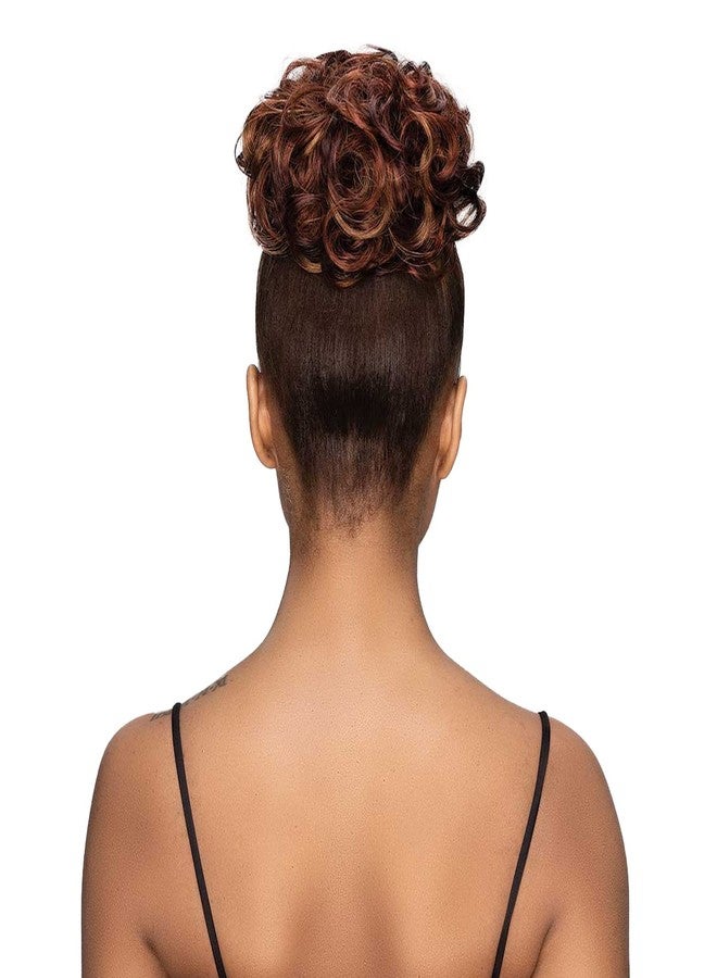 Janet Collection Human Hair Blend Bun Remy Illusion Scrunch Tendril (CHAI CREAM) - Image 4