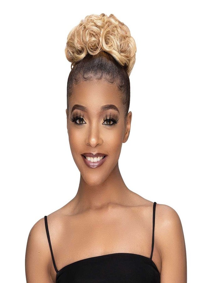 Janet Collection Human Hair Blend Bun Remy Illusion Scrunch Tendril (CHAI CREAM) - Image 2
