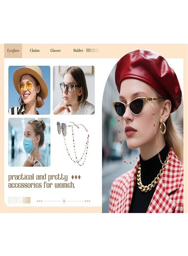 Quantum 4 PCS Eyeglasses Chain, Colorful Rice Bead Chain Portable Eyeglass Lanyard, Fashionable and Unique Anti-Loss Chain Lanyard Cord Practical Design - Image 4