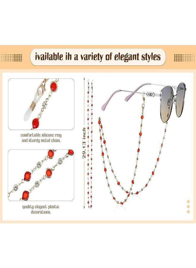 Quantum 4 PCS Eyeglasses Chain, Colorful Rice Bead Chain Portable Eyeglass Lanyard, Fashionable and Unique Anti-Loss Chain Lanyard Cord Practical Design - Image 2