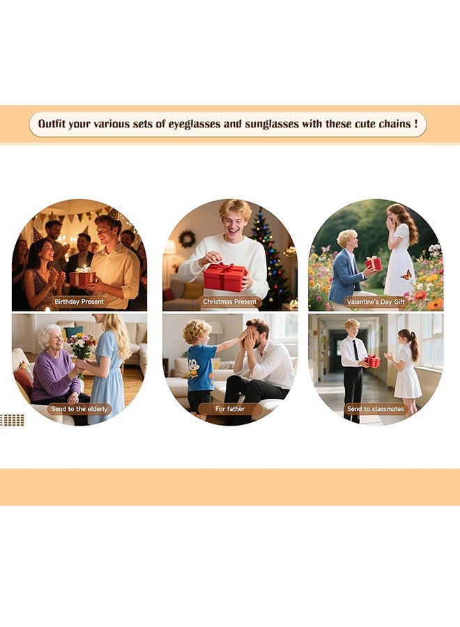 Quantum 4 PCS Eyeglasses Chain, Colorful Rice Bead Chain Portable Eyeglass Lanyard, Fashionable and Unique Anti-Loss Chain Lanyard Cord Practical Design - Image 5