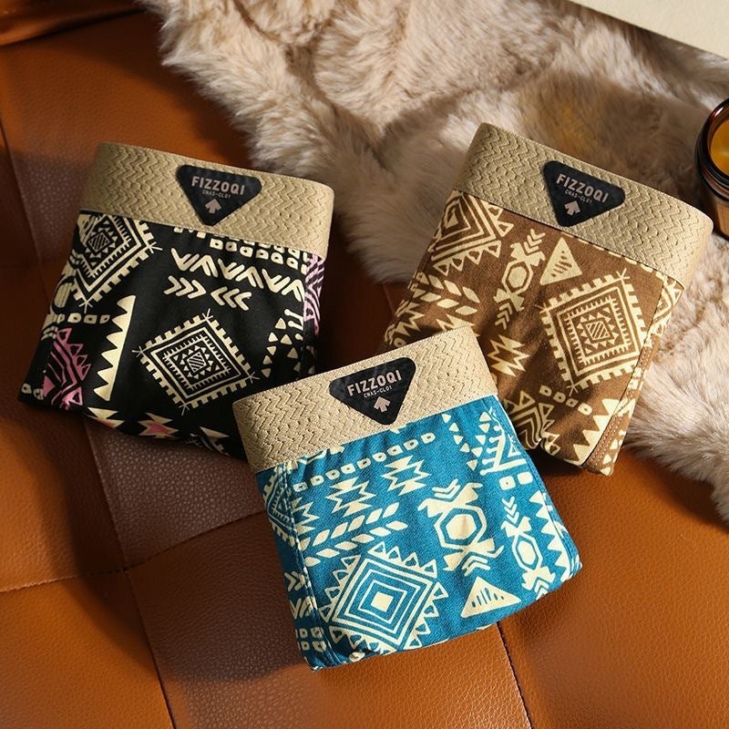 New American Style Retro Ethnic Style Men'S Underwear Men'S Comfortable Boxer Shorts Breathable Four Corner Trend Shorts - Image 4