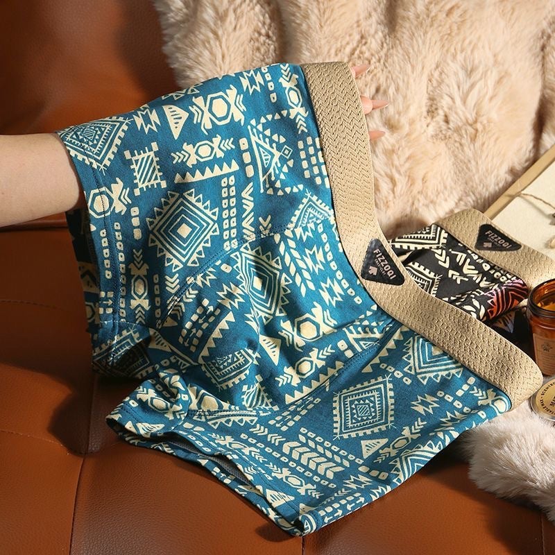 New American Style Retro Ethnic Style Men'S Underwear Men'S Comfortable Boxer Shorts Breathable Four Corner Trend Shorts - Image 5