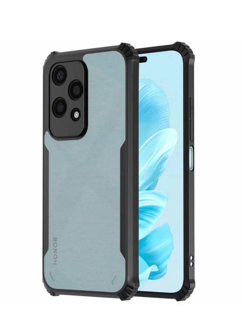 Xundo Clear Case for Honor 200 Lite 5G | Premium Rugged | Durable Shock-absorbing Frame | Black Border | Thermoplastic Polyurethane | Airbag Anti-drop Protection - Clear - Image 1