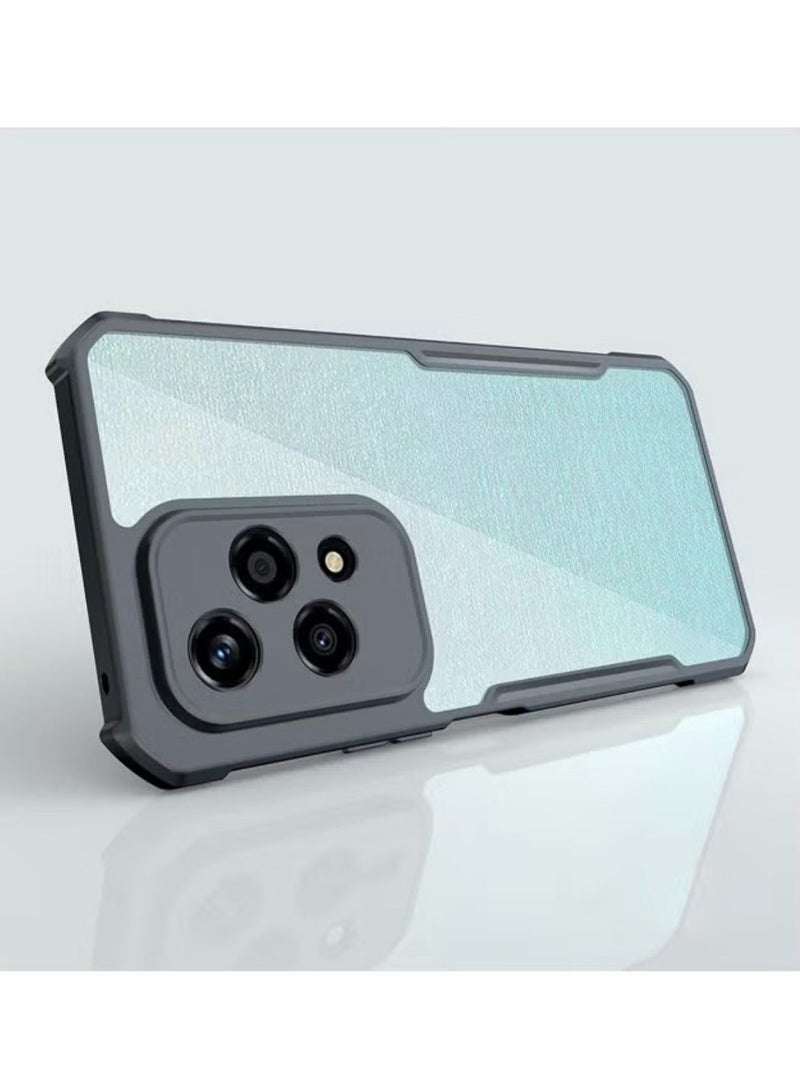 Xundo Clear Case for Honor 200 Lite 5G | Premium Rugged | Durable Shock-absorbing Frame | Black Border | Thermoplastic Polyurethane | Airbag Anti-drop Protection - Clear - Image 2