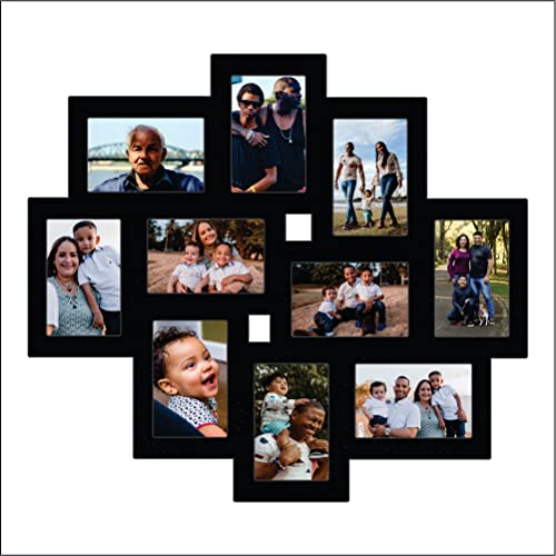 PICRAZEE MDF Wall Collage Photo Frame for Multiple Photos in a Single Frame Family Picture Frame Wall Décor for Living Room, Bedroom & Gifts (D9-10 Photos) - Image 1