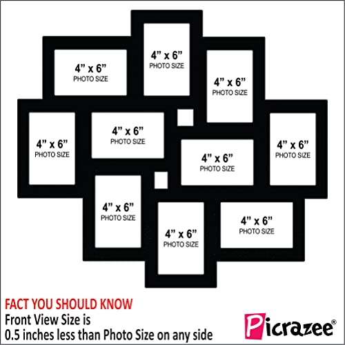 PICRAZEE MDF Wall Collage Photo Frame for Multiple Photos in a Single Frame Family Picture Frame Wall Décor for Living Room, Bedroom & Gifts (D9-10 Photos) - Image 3