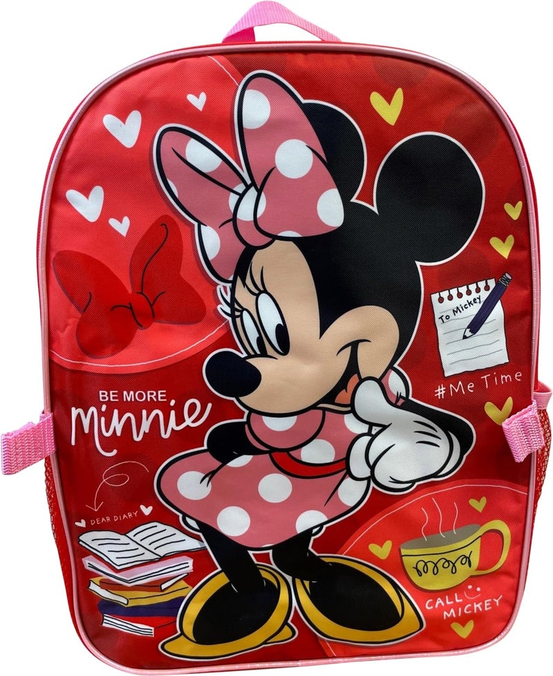 Ruz Group Kid's Licensed 16 Inch Backpack With Removable Lunch Box Set (Minnie Mouse Red) - Image 4