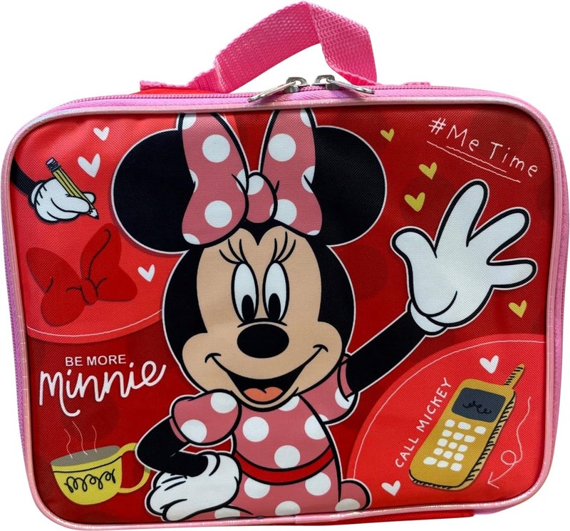 Ruz Group Kid's Licensed 16 Inch Backpack With Removable Lunch Box Set (Minnie Mouse Red) - Image 5