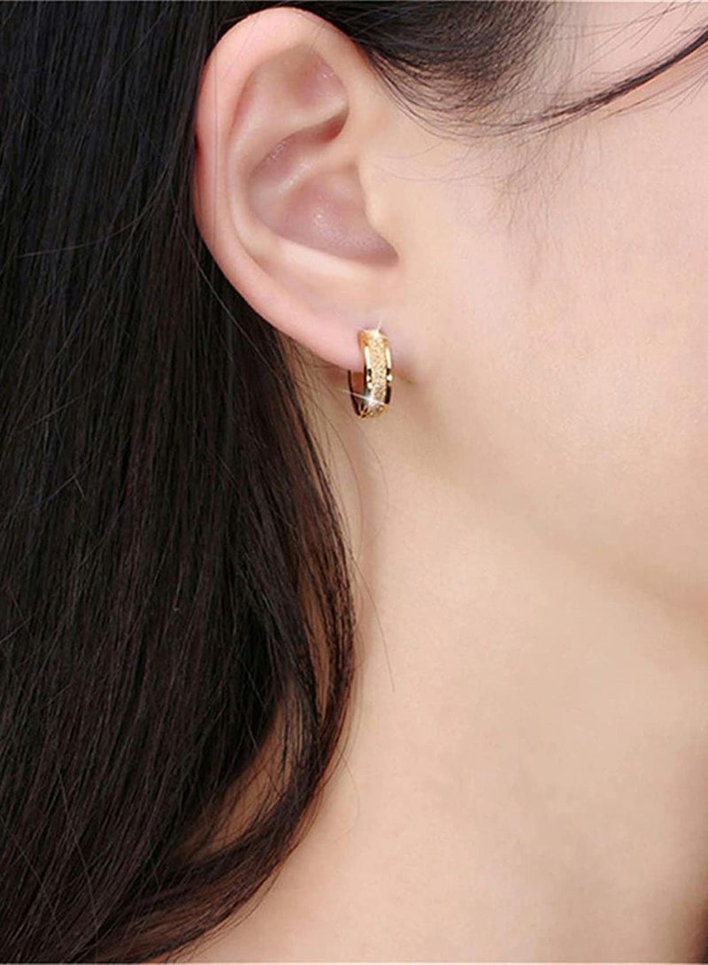 KASTWAVE Gold Frosted Earrings, Unisex Gold Stud Earrings - Image 5