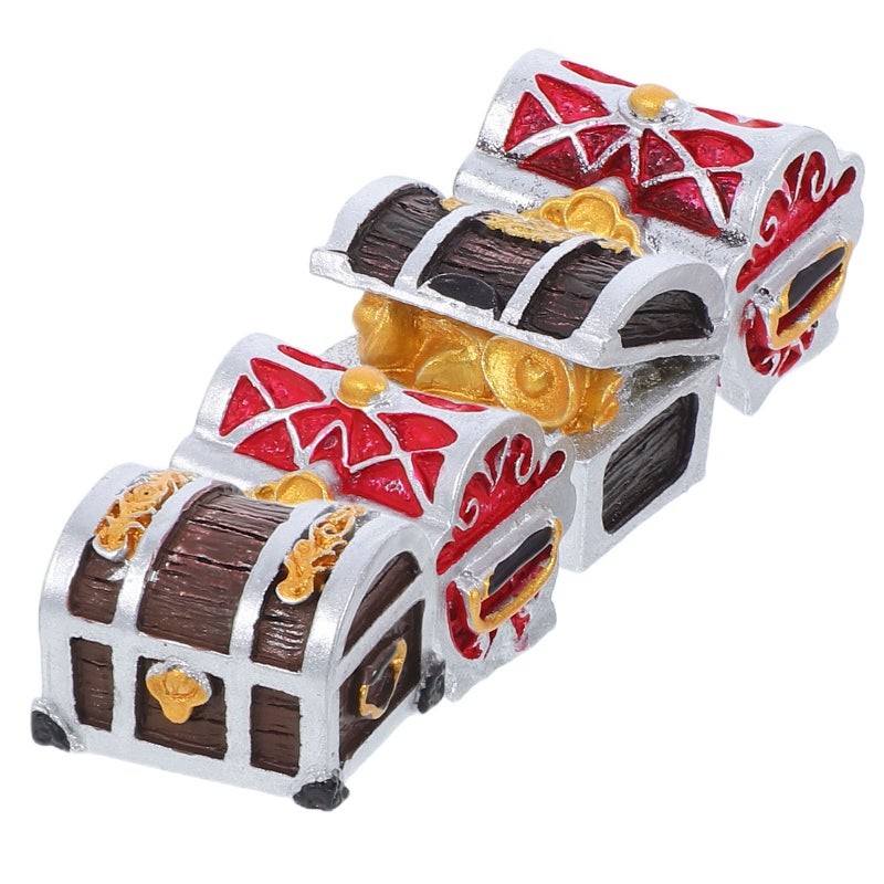 4Pcs Aquarium Mini Resin Cartoon Mediterranean Treasure Box Decoration (4 Combinations/Package) - Image 1