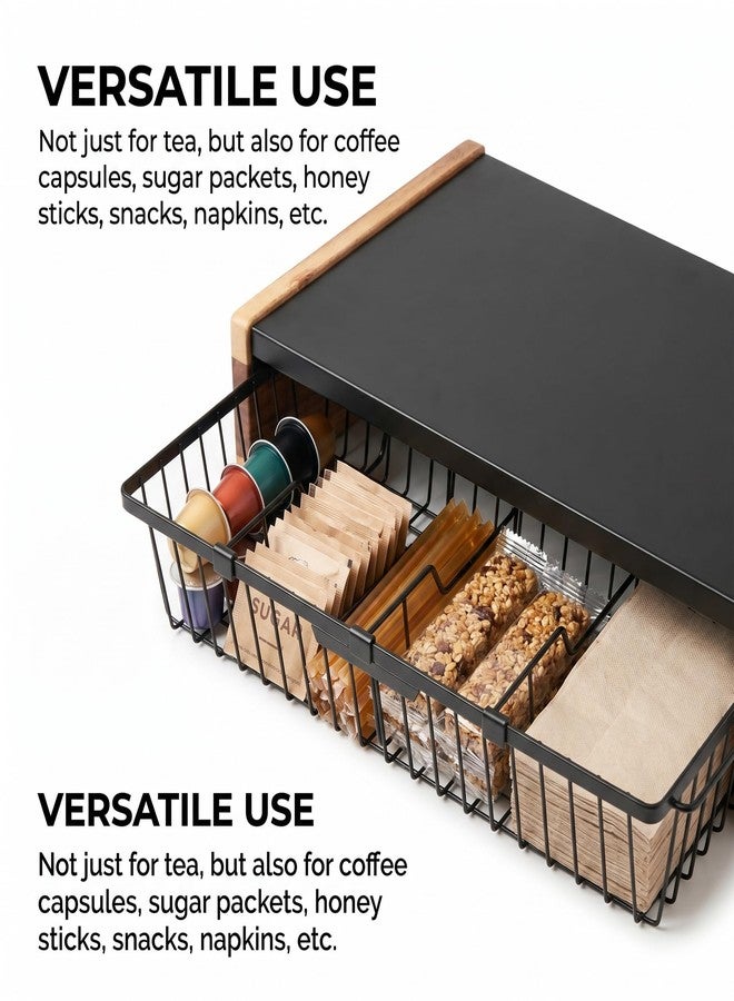 WILDMOS Tea Bag Organizer,Wire Basket Drawer Design for Teabag Holder Container for Countertop,Tea Station Chest Display Container Box for Countertop Kitchen. - Image 3