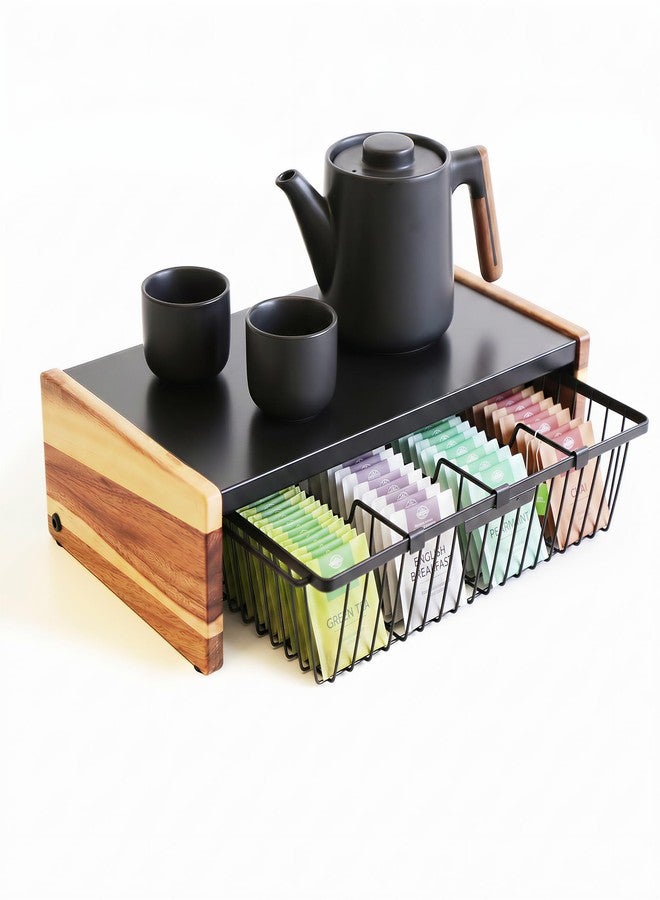 WILDMOS Tea Bag Organizer,Wire Basket Drawer Design for Teabag Holder Container for Countertop,Tea Station Chest Display Container Box for Countertop Kitchen. - Image 1