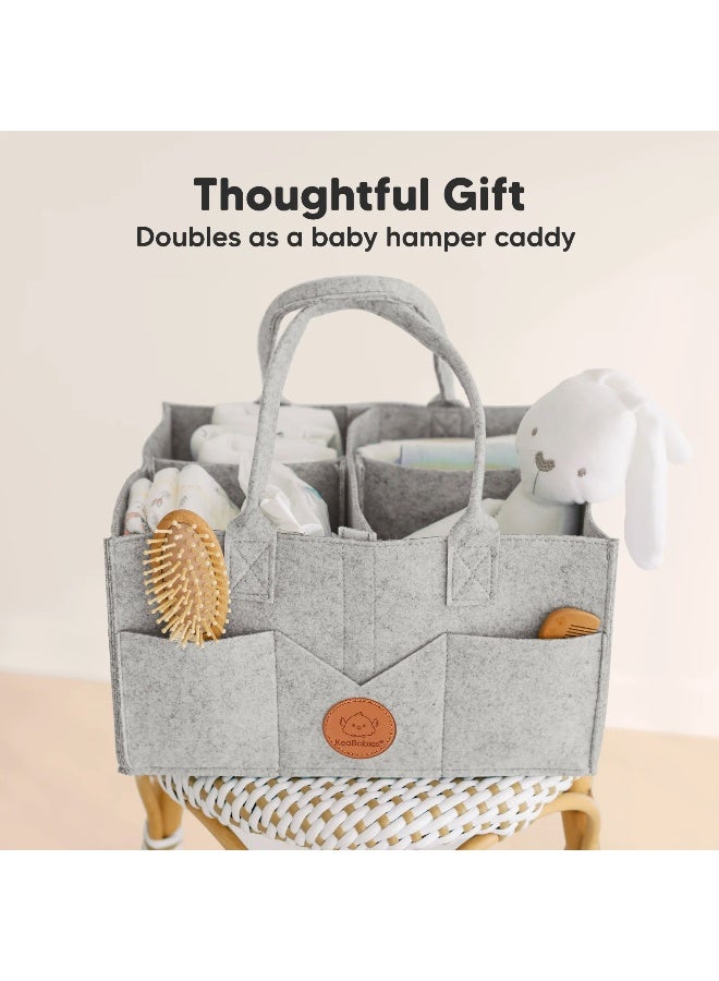 KeaBabies Original 2.0 Diaper Caddy, Nursery Organizer, Storage Basket, Mystic Gray - Image 5