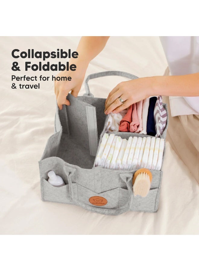 KeaBabies Original 2.0 Diaper Caddy, Nursery Organizer, Storage Basket, Mystic Gray - Image 4