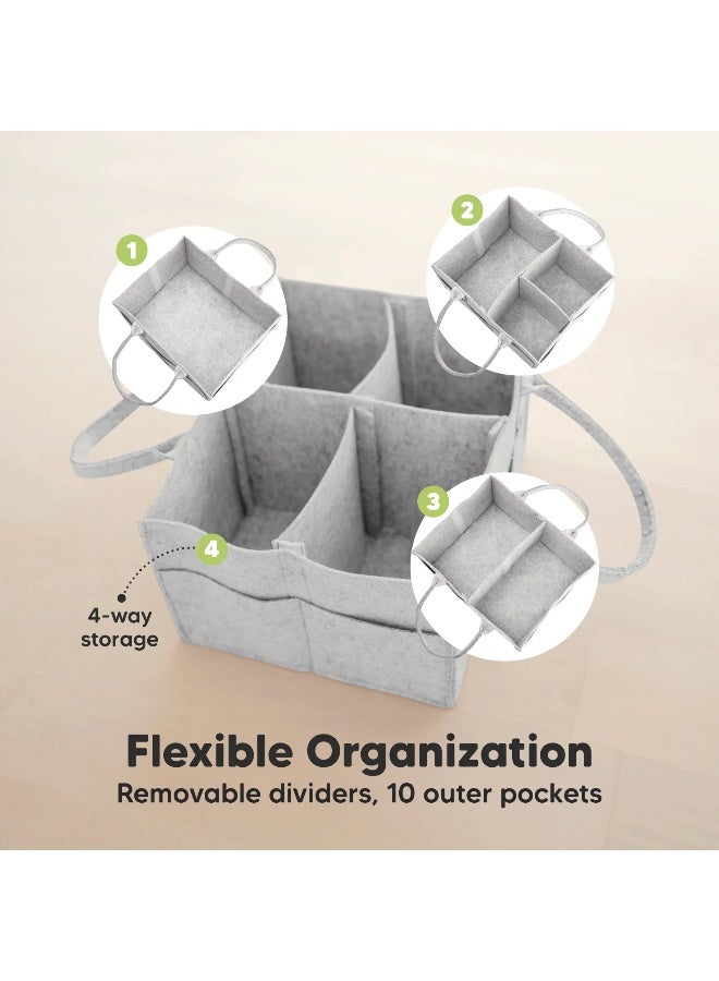 KeaBabies Original 2.0 Diaper Caddy, Nursery Organizer, Storage Basket, Mystic Gray - Image 3