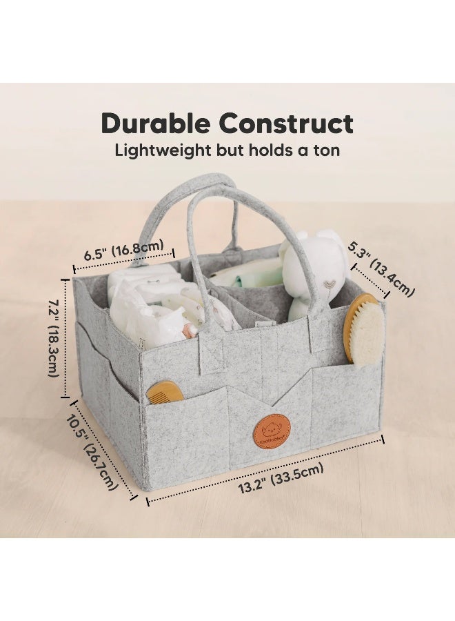 KeaBabies Original 2.0 Diaper Caddy, Nursery Organizer, Storage Basket, Mystic Gray - Image 2