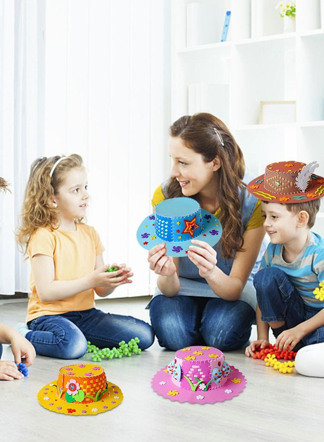 GROIC 4-pack Hat Kit, Diy Hand Knitted Hats, Sewing Kits for Kids Educational Toys, Handcraft Material Packs, Sewing Crafts for Kids - Image 5