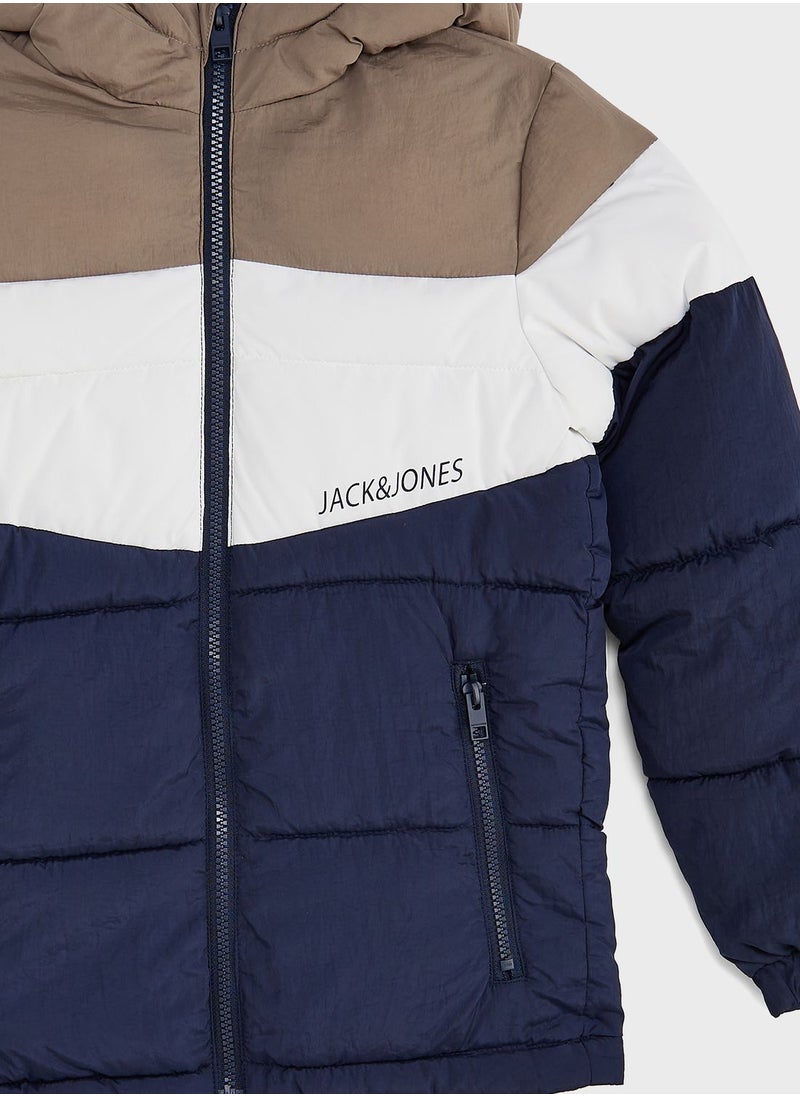 Jack & Jones Junior - Youth Color Block Puffer Jacket - Image 1