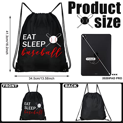Shappy 8 Pcs Black Drawstring Bags - Baseball and Gym Sports Bag Set for Parties and Class - Image 3