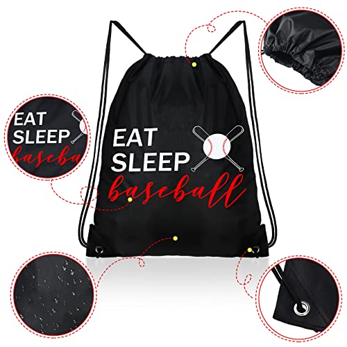 Shappy 8 Pcs Black Drawstring Bags - Baseball and Gym Sports Bag Set for Parties and Class - Image 2