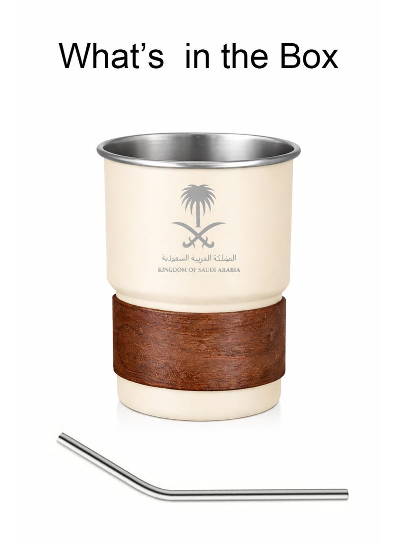 Neox 304 Stainless Steel Coffee Mug 500ml – Arabic Style Saudi Logo, Leakproof Lid & Straw, Double Wall Travel Cup for Hot & Cold Drinks, Reusable Portable Thermo Mug for Home Office & Outdoor - Image 5