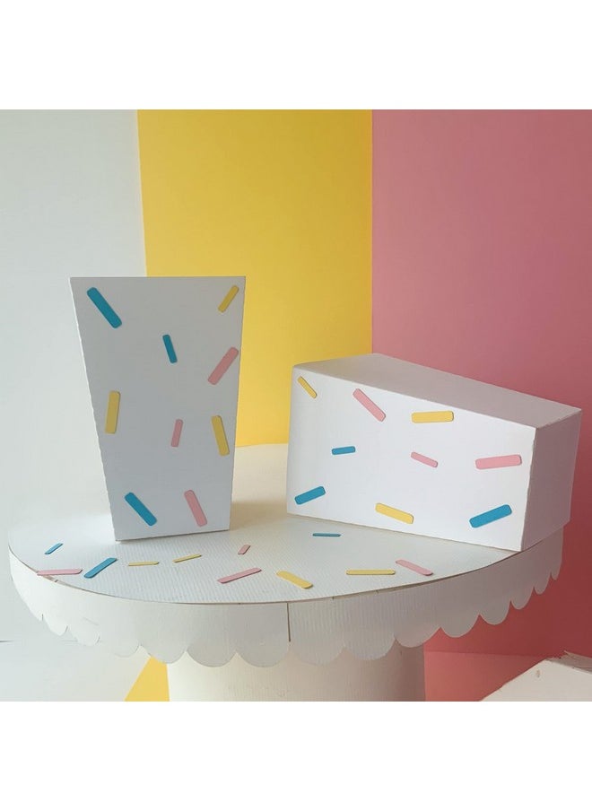 Pinfliers Pinfliers Icecream Theme Paper Popcorn Boxes, A Set of 10 Pieces, White, Blue, Yellow and Pink  - Image 4