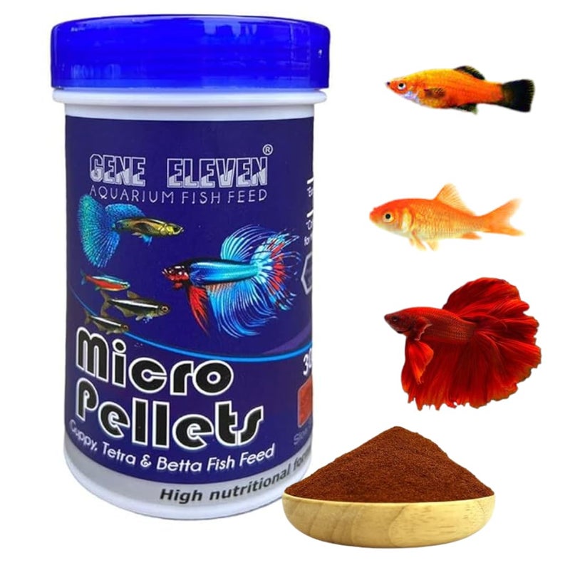 SANSEFERO Premier Plants Aquarium Fish Food Micro Pellets Slow Sinking Fish Food for Gupp, Tetra, Barb and Betta Feed with 46% Protein (100 Gram 0.6 mm) - Image 1
