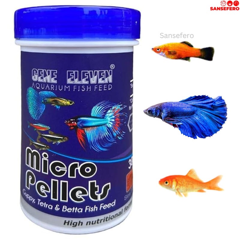 SANSEFERO Premier Plants Aquarium Fish Food Micro Pellets Slow Sinking Fish Food for Gupp, Tetra, Barb and Betta Feed with 46% Protein (100 Gram 0.6 mm) - Image 3