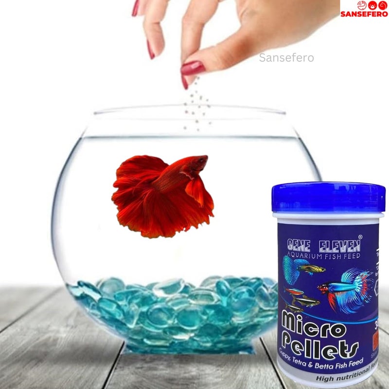 SANSEFERO Premier Plants Aquarium Fish Food Micro Pellets Slow Sinking Fish Food for Gupp, Tetra, Barb and Betta Feed with 46% Protein (100 Gram 0.6 mm) - Image 2