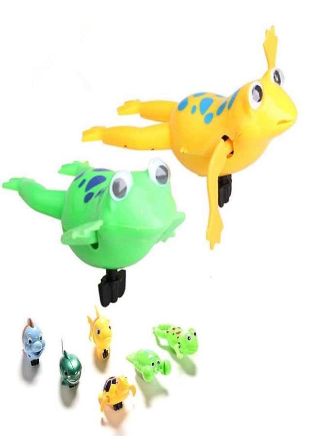 CHICHIYANG 2PCS Bathing Frog Cute Bathroom Tub Clockwork Wind UP Frog for Swimming Pool Water Tank - Image 3