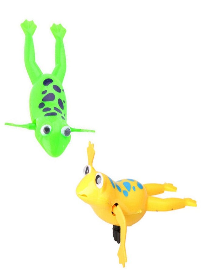 CHICHIYANG 2PCS Bathing Frog Cute Bathroom Tub Clockwork Wind UP Frog for Swimming Pool Water Tank - Image 2