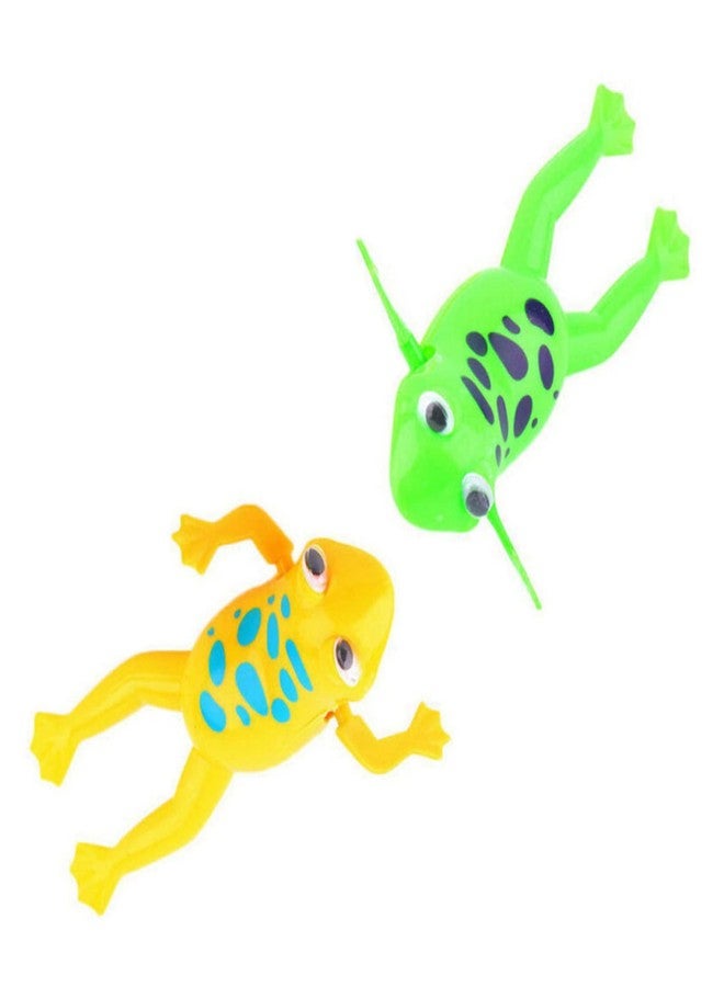 CHICHIYANG 2PCS Bathing Frog Cute Bathroom Tub Clockwork Wind UP Frog for Swimming Pool Water Tank - Image 1