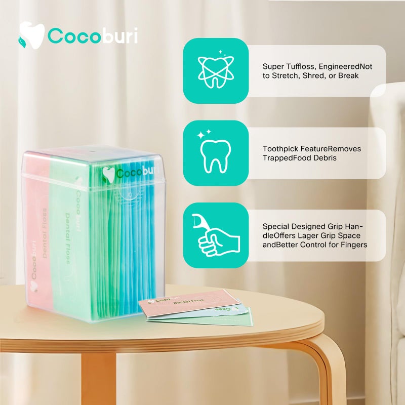 COCOBURI 50 Count Individually Wrapped Dental Floss Picks-Oral Care Flossers for Adults- Floss Singles Bag- Travel Hotel Restaurant Office Car Dental Floss - Image 4