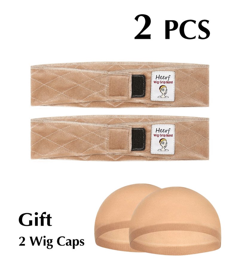 Heerf Adjustable Velvet Wig Grip Comfort Band, Wig Liner Headband, Headband Holder for Wigs for Men Women 2 Pack - Image 2