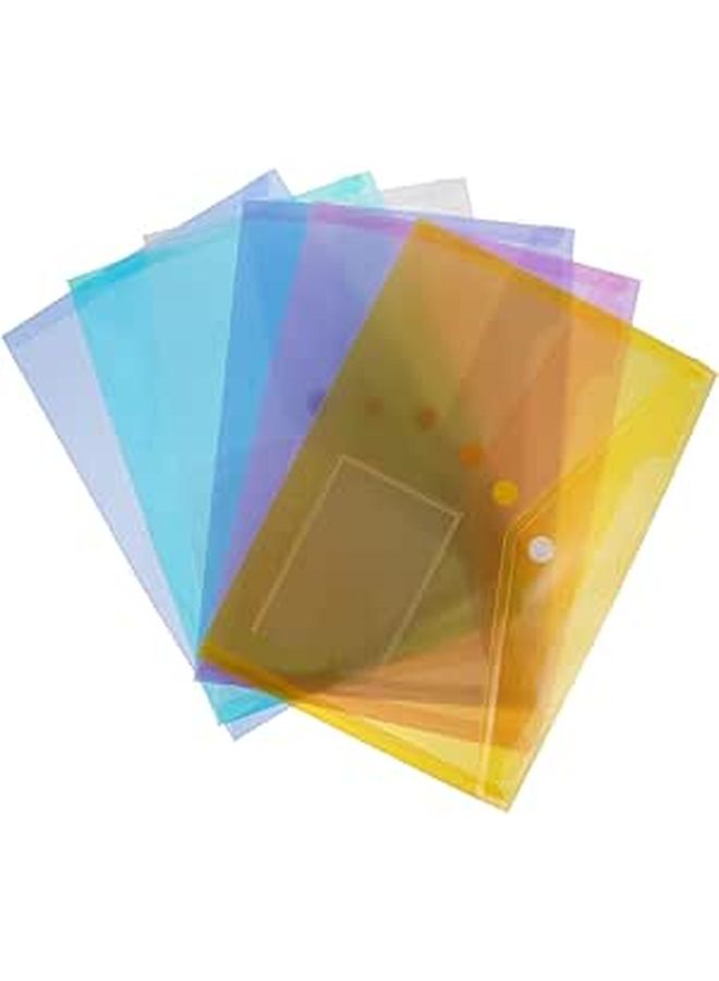 30 Pcs A5 Document Envelope Organizer With Clear Top Snap Button Closure Reusable File Holder For Home Office School Storage Multicolor - Image 1
