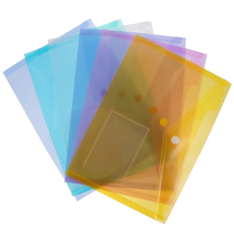 30 Pcs A5 Document Envelope Organizer With Clear Top Snap Button Closure Reusable File Holder For Home Office School Storage Multicolor - Image 2