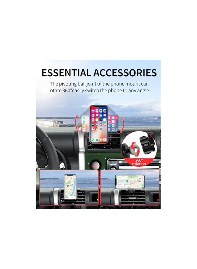 Green Tiger Car Phone Holder for Toyota FJ Cruiser 2007-2014 Accessories, 360° Rotation Phone Mount Compatible with MagSafe, Cell Phone Holder Does Not Affect Air Vent - Image 5