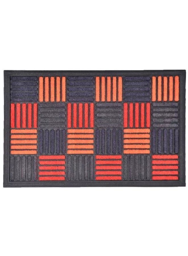 EVIDECO Non-Slip Backing Attractive Design Caroll Checkered Door Mat Multicolour 40 x 60 cm 1470440 - Image 1