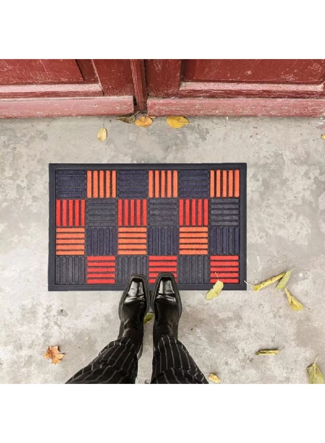EVIDECO Non-Slip Backing Attractive Design Caroll Checkered Door Mat Multicolour 40 x 60 cm 1470440 - Image 5