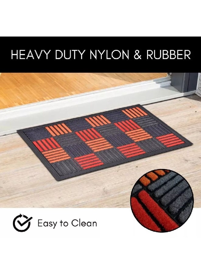 EVIDECO Non-Slip Backing Attractive Design Caroll Checkered Door Mat Multicolour 40 x 60 cm 1470440 - Image 4