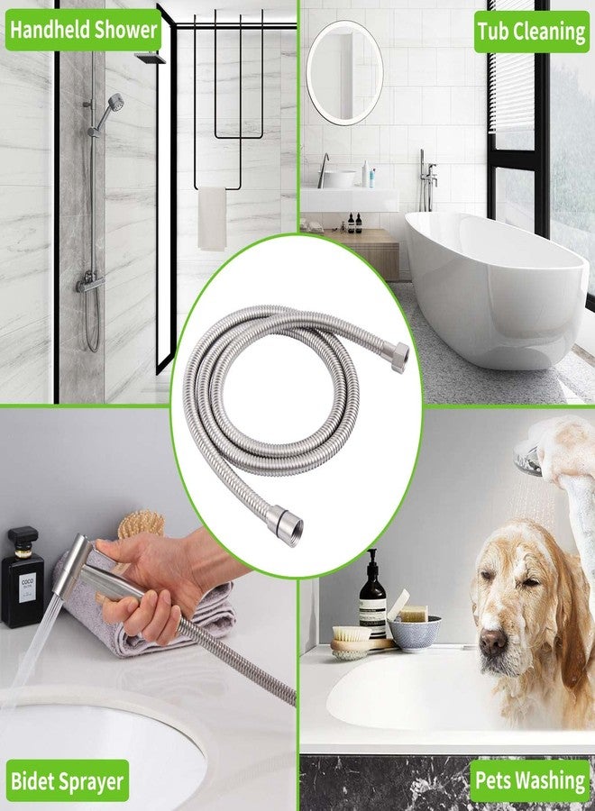 Angle Simple Brushed Nickel Shower Hose 59", Angle Simple Stainless Steel Replacement Head Hose, Flexible Hand Held Sprayer, 1/2" IPS - Image 3