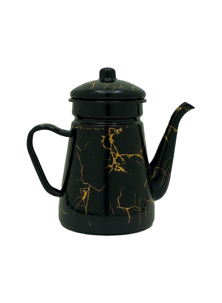 GERNIK Milk Jug Shinko Black With Gold Pattern 0.8 Liter