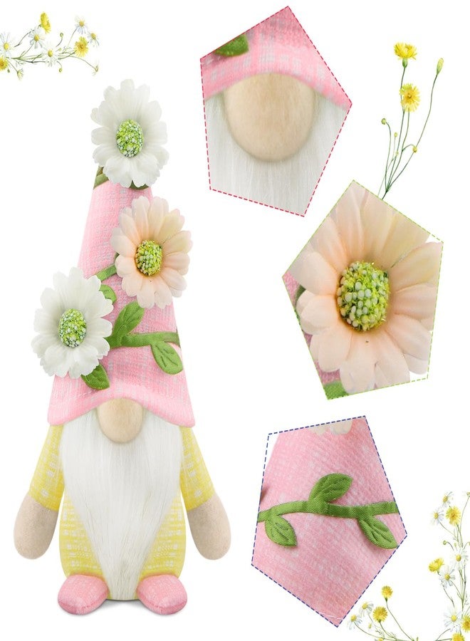 Gehydy Set of 3 Spring Gnomes Decoration Easter Flowers Gnome Handmade Decor for Home Kitchen Tiered Tray - Image 3