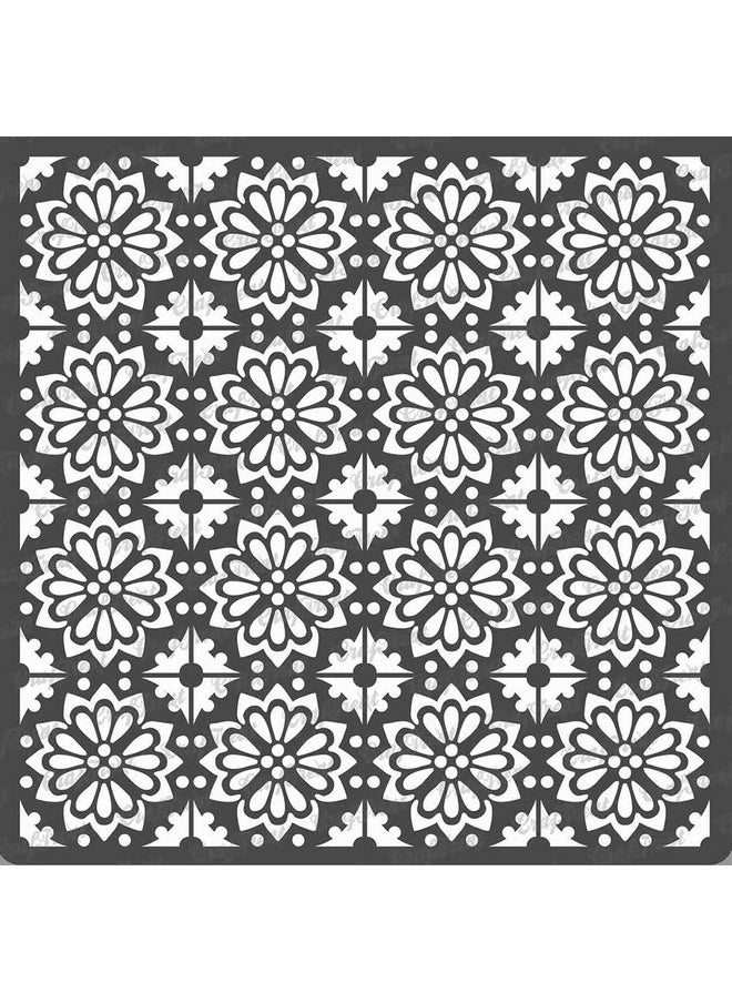 CrafTreat Tile Pattern Stencils For Painting On Wood Wall Tile Canvas Paper Fabric And Floor Tile Flowers Small Stencil 6X6 Inches Reusable Diy Art And Craft Stencils Pattern For Painting  - Image 1