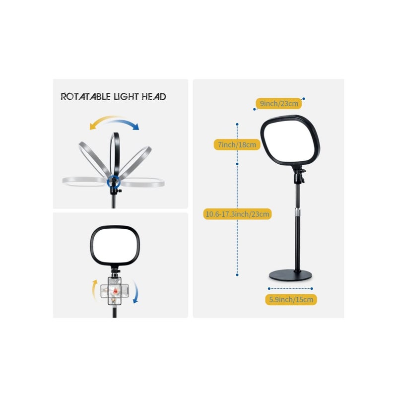 Barakah Video Conference Lighting Kit,with Memory Function,with Phone Holder, for Remote Working/Zoom Calls/Self Broadcasting/Live Streaming/YouTube Video/TikTok - Image 3