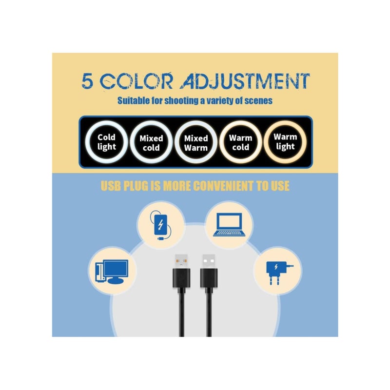 Barakah Video Conference Lighting Kit,with Memory Function,with Phone Holder, for Remote Working/Zoom Calls/Self Broadcasting/Live Streaming/YouTube Video/TikTok - Image 5