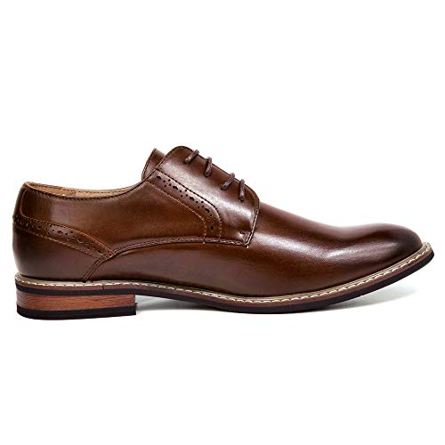 Bruno Marc Mens Leather Lined Dress Shoes, Dark Brown - 8 (Oxford) - Image 3